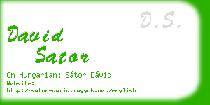 david sator business card