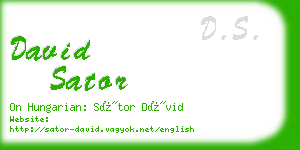 david sator business card